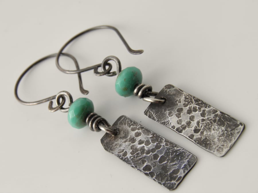 Turquoise Sterling Silver Oxidised Earrings