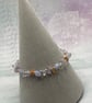 Memory wire bangle with peach moonstone, quartz, amethyst and selenite  - Image 5