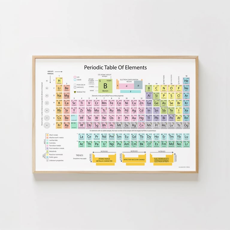 Colourful Periodic Table Poster – Modern Chemistry Wall Art