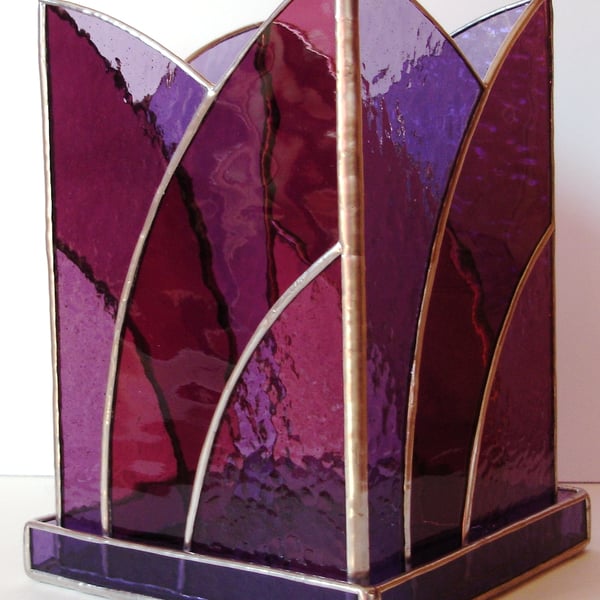 STAINED GLASS CANDLE HOLDER