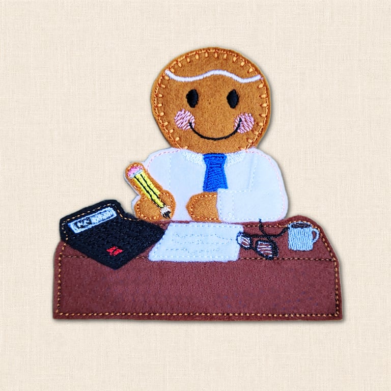 Accountant Gingerbread Decoration - Embroidered Finance Character