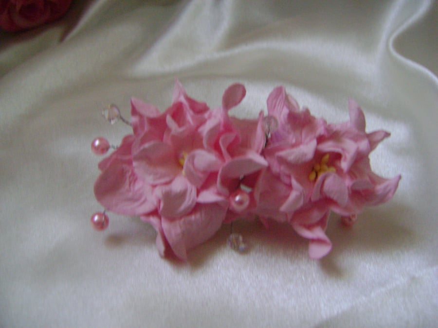 Pink Gardenia Bridesmaid Comb