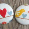 Love Bird Fabric Badge Set