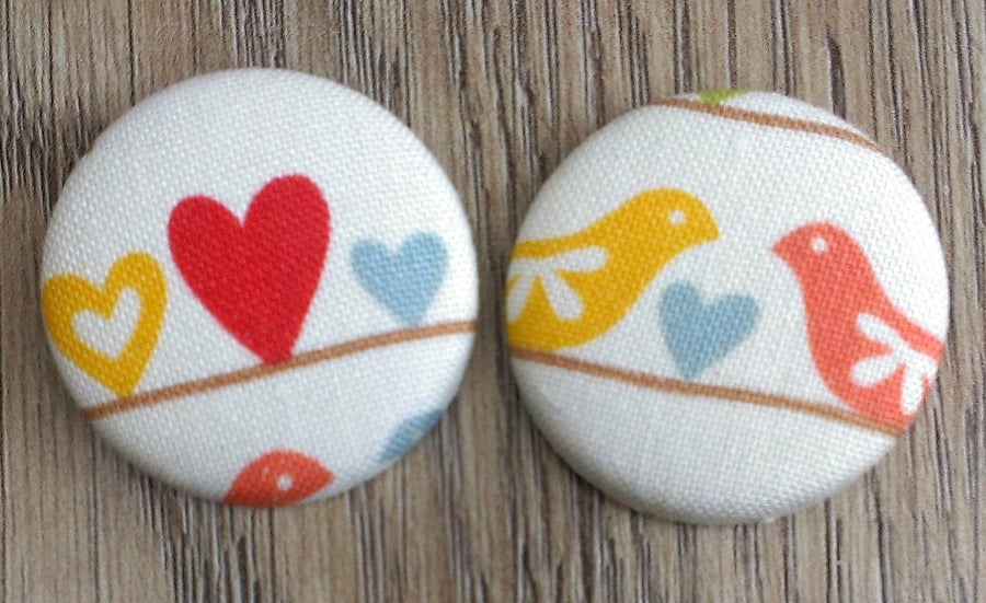 Love Bird Fabric Badge Set