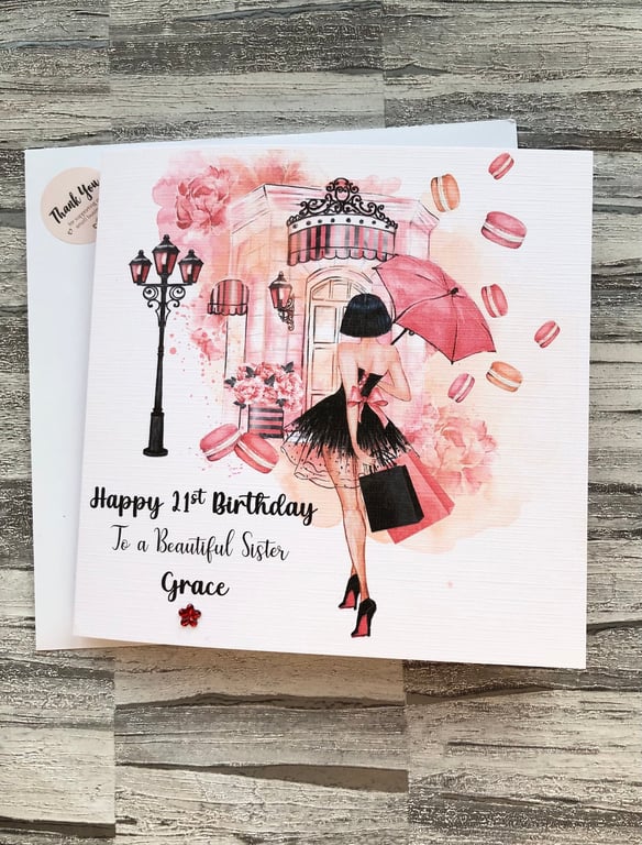 Personalised Birthday Card for Mum,Sister,granddaughter, Daughter,,Girlfriend