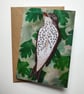 Song Thrush Embroidered Portrait Greetings Card - Image 1