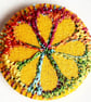 Buttons 1 inch button Hand Dyed Silks and Cottons Free Machine Embroidery Button