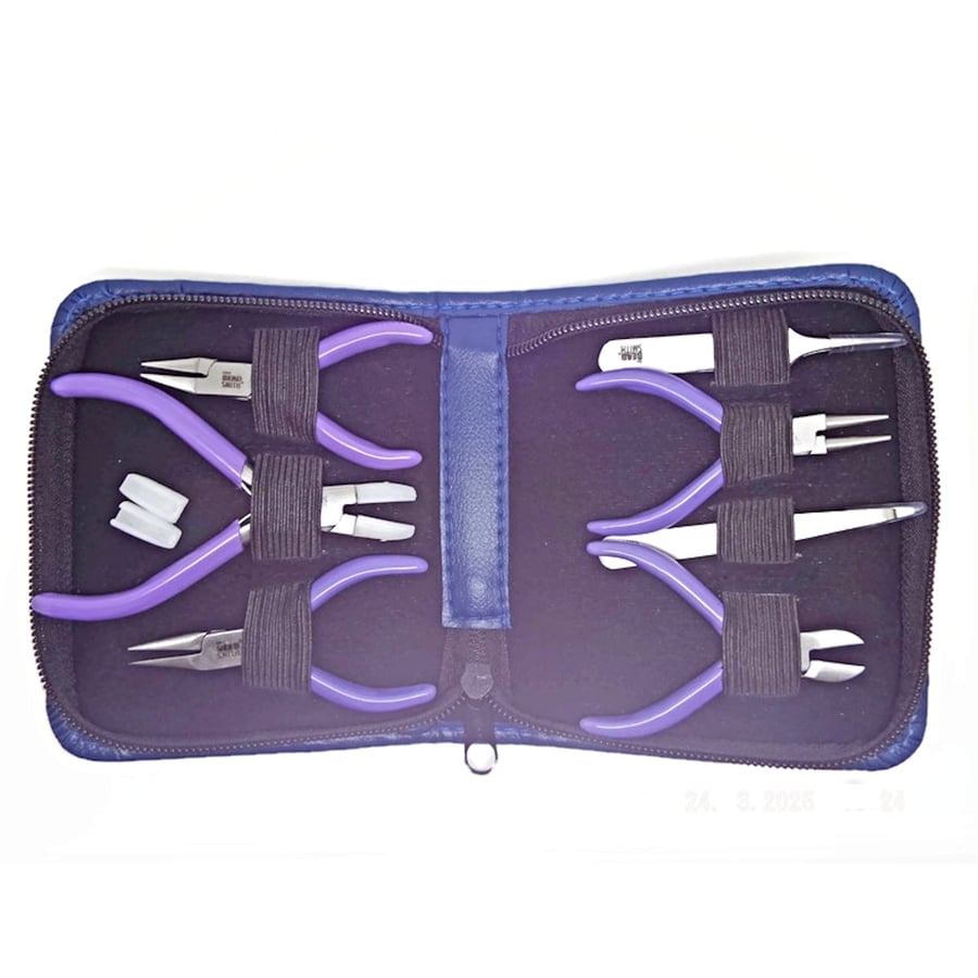 BeadSmith Mini Tool Kit with Case, 5Pc Plier Set, Knotting & Split Ring Tools