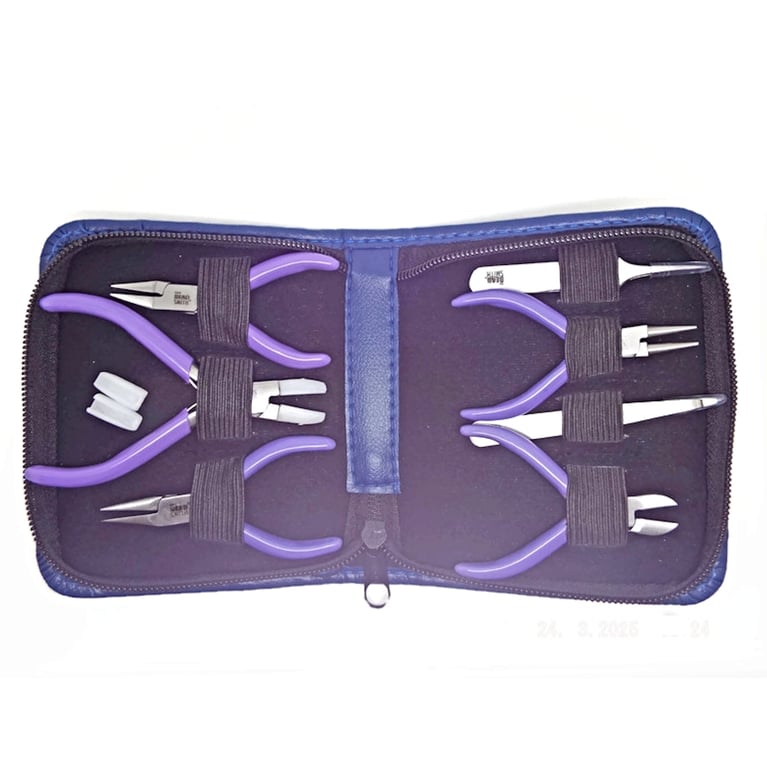 BeadSmith Mini Tool Kit with Case, 5Pc Plier Set, Knotting & Split Ring Tools