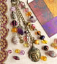Amethyst bag charm, February birthstone, boho-glam handbag charm, purse charm - Image 1