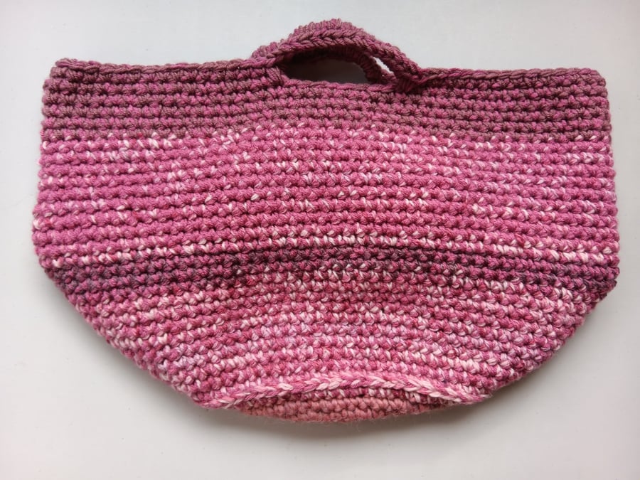 Crochet Basket Bag (Rustic Pinks) - holds so much!
