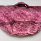 Crochet Basket Bag (Rustic Pinks) - holds so much!
