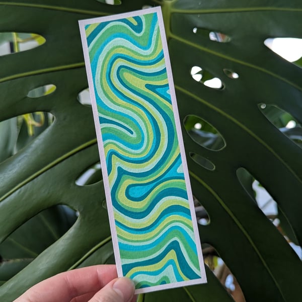 Handmade Green Swirl Bookmark