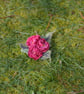 Handmade Felted Wool Brooch – Red Floral Design (11 cm) - Image 2