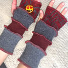 Recycled Wool Fingerless Gloves: Upcycled Hand & Wrist Warmers
