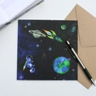 Cat Greetings Card - Apawllo 7 (Cats in Space)