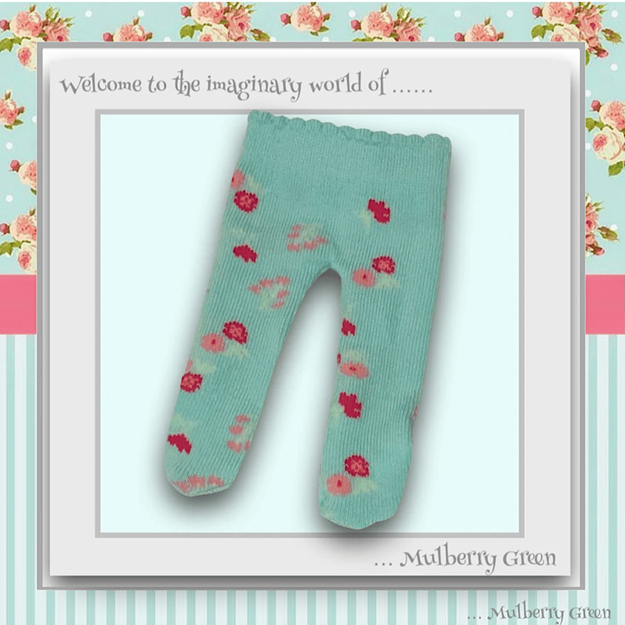 Turquoise Tights with Roses