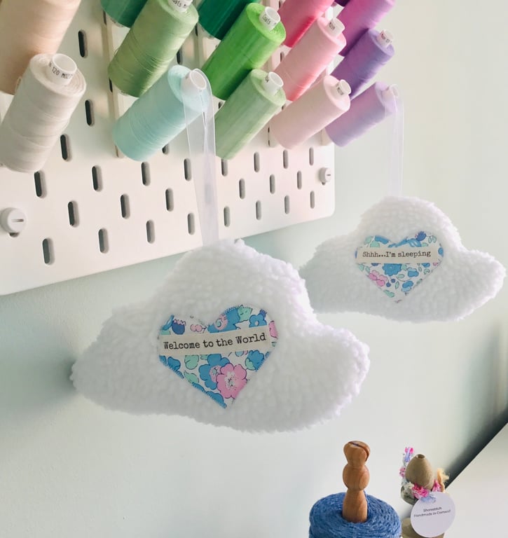 Cloud Hanging Decoration With Liberty Applique