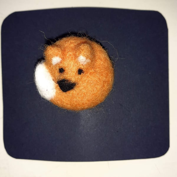 Needle Felted Fox Brooch