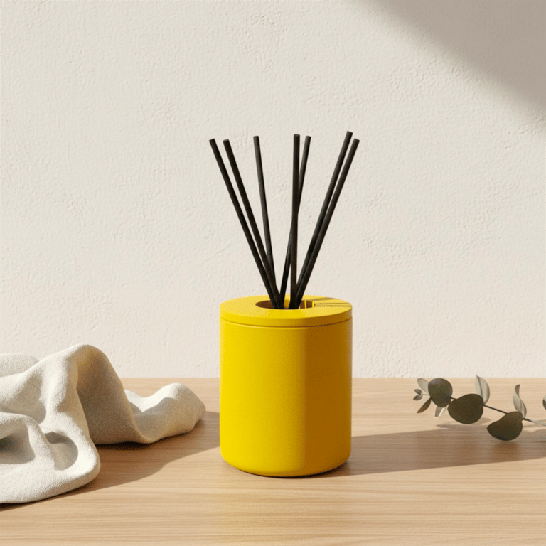 Handmade Yellow Reed Diffuser Glass Bottle Holder for Home Fragrance