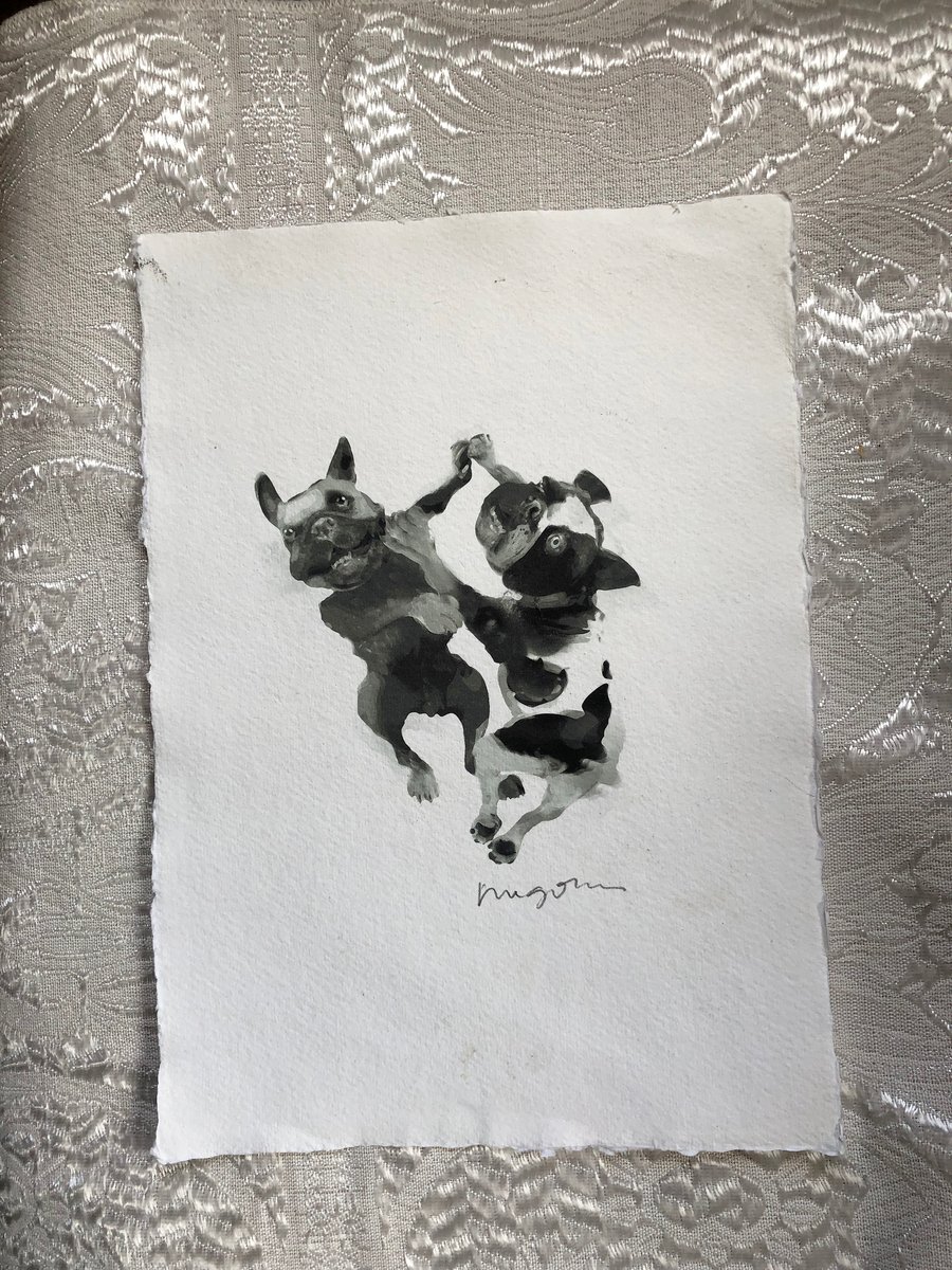 Two French Bulldogs Dancing
