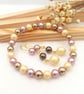 Earrings & Bracelet Set - Neapolitan Pastel Crystal Pearl Gift Set  - Image 3