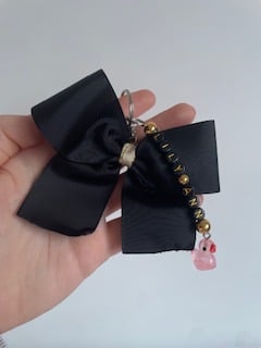 Custom Lucky Duck Cheer and Dance Bow Keyring 