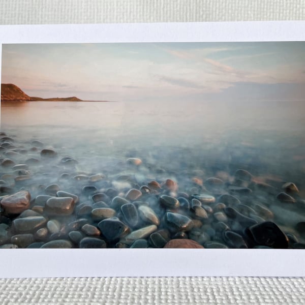 Blank Seascape Sunset Greetings Card 