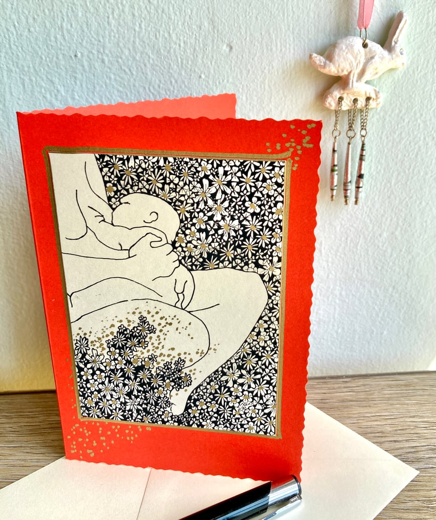 Card - Breast feeding mother