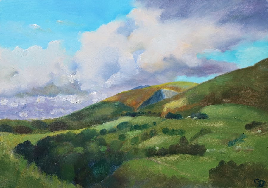 Clouds at Threlkeld---original small oil painting