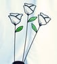 White Rose - Handmade Stained Glass Flower - Image 1