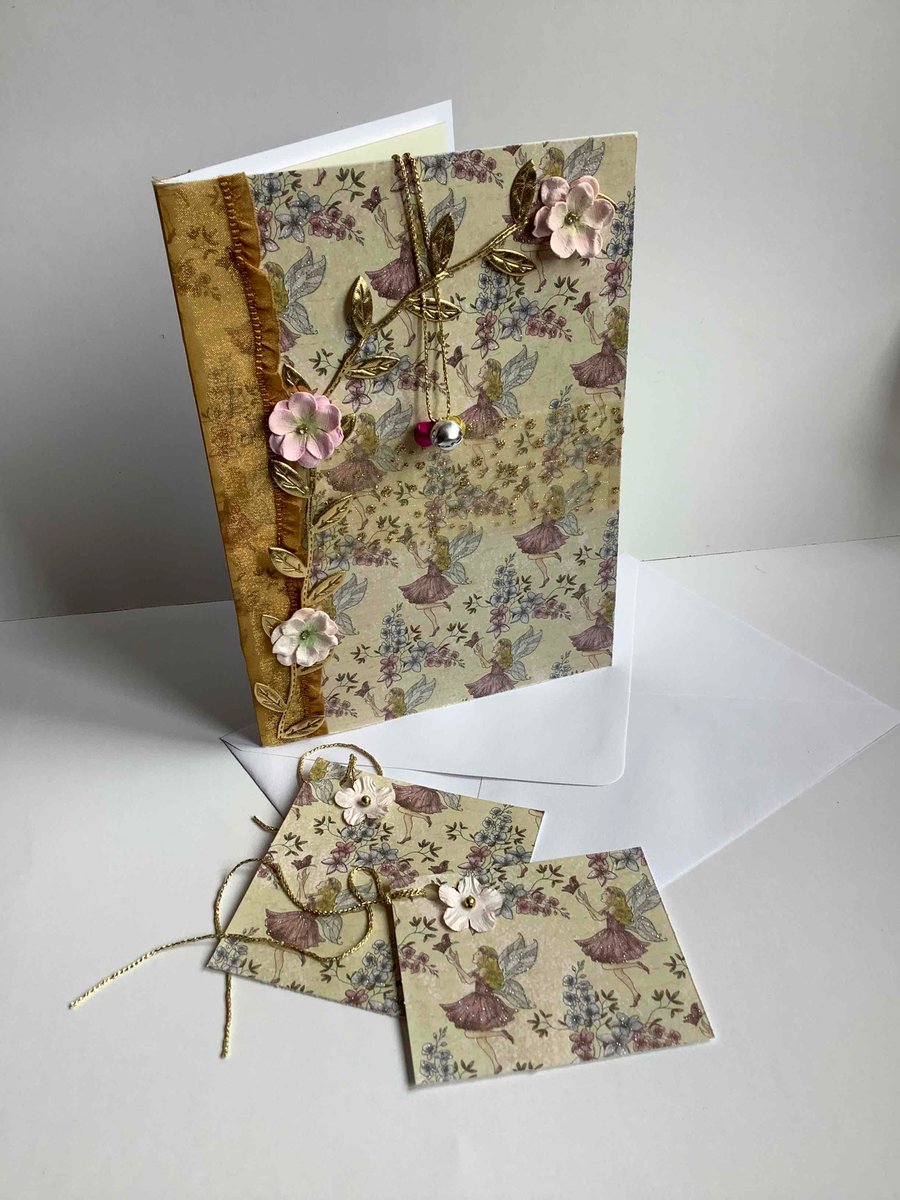 Flower and fairy card