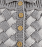 Baby Hand Knitted Cardigan Grey White, Woven Effect Knitted Jacket - Image 3
