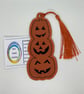 Stacked Pumpkin Embroidered Bookmark,  - Image 1