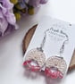 Micro Crochet Gemstone Hoop Earrings - Image 4