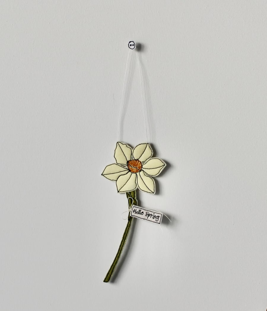 'Hello Spring Daffodil' - Hanging Decoration