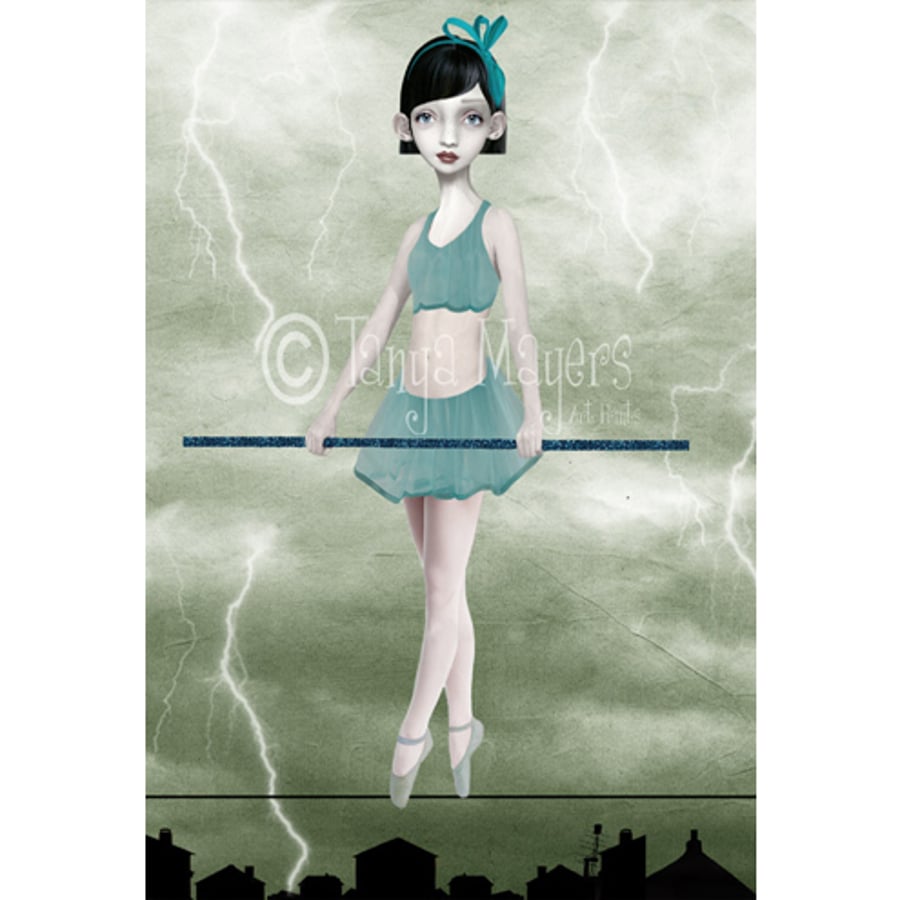 Pop Surrealism Art Print  - "Taking Risks"