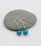 Turquoise Bead Drop Earrings with Turquoise Mix Seed Beads