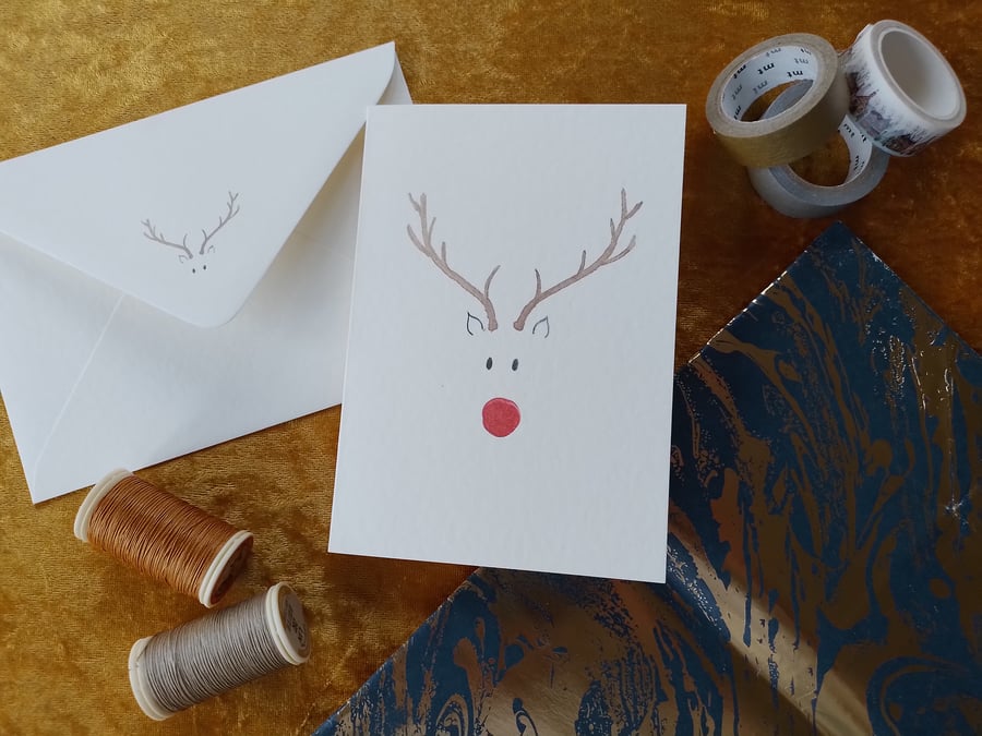 Christmas card with original reindeer design