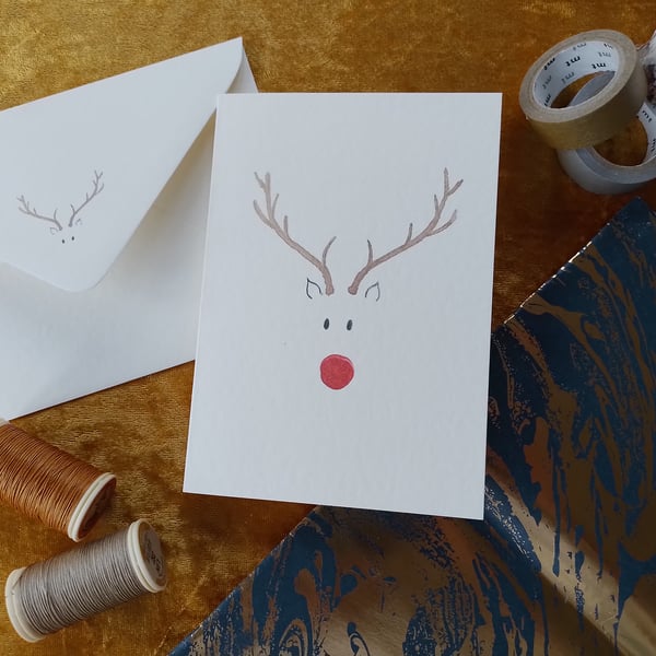 Christmas card with original reindeer design