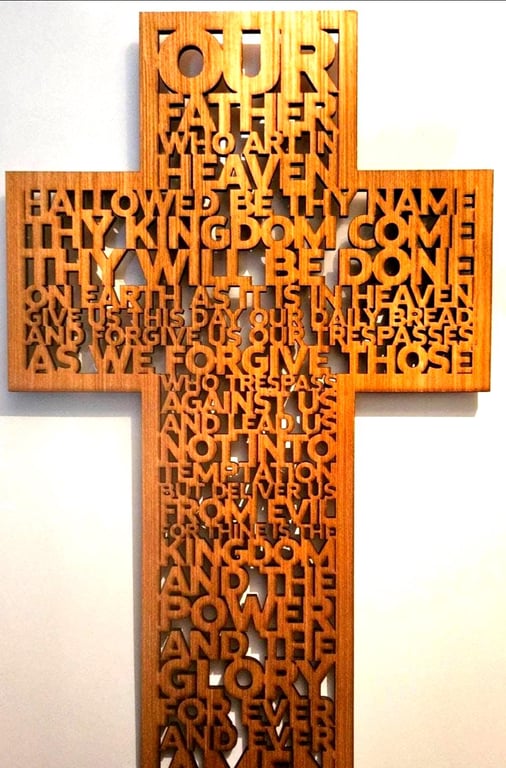 Wooden Lords Prayer Cross - Crucifix - Christian Home Decor - Wall hanging