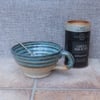 Cuddle mug coffee tea cup hand thrown in stoneware ceramic pottery heart