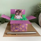 Card for Rat Lover. Personalised Pet Rat Art Gift Card.