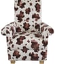 Brown White Cow Skin Armchair Adult Chair Statement Small Accent Reading 