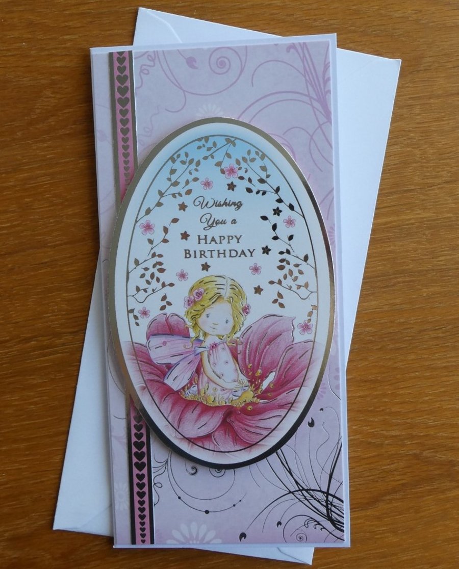 Little Girl in Flower Birthday Card