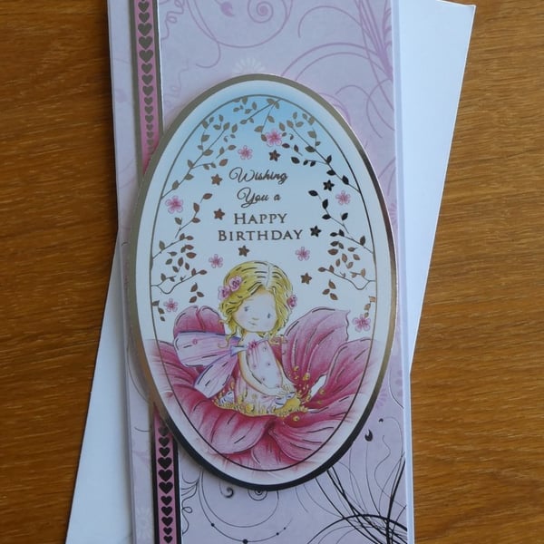 Little Girl in Flower Birthday Card