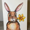Daffodil bunny rabbit card