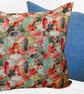Scatter Cushion: Tapestry Abstract design Denim Blue reverse 17" - Image 1