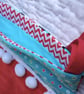Christmas Stocking quilted with hand appliqued penguin - large - Image 5