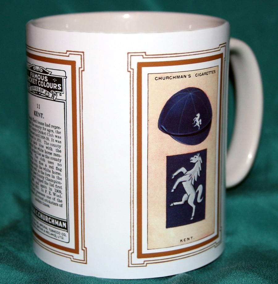 Cricket mug Kent 1928 cricket colours vintage design mug